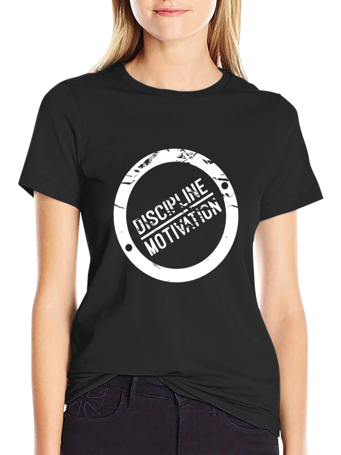 Black Discipline Motivation Graphic Tee view 2