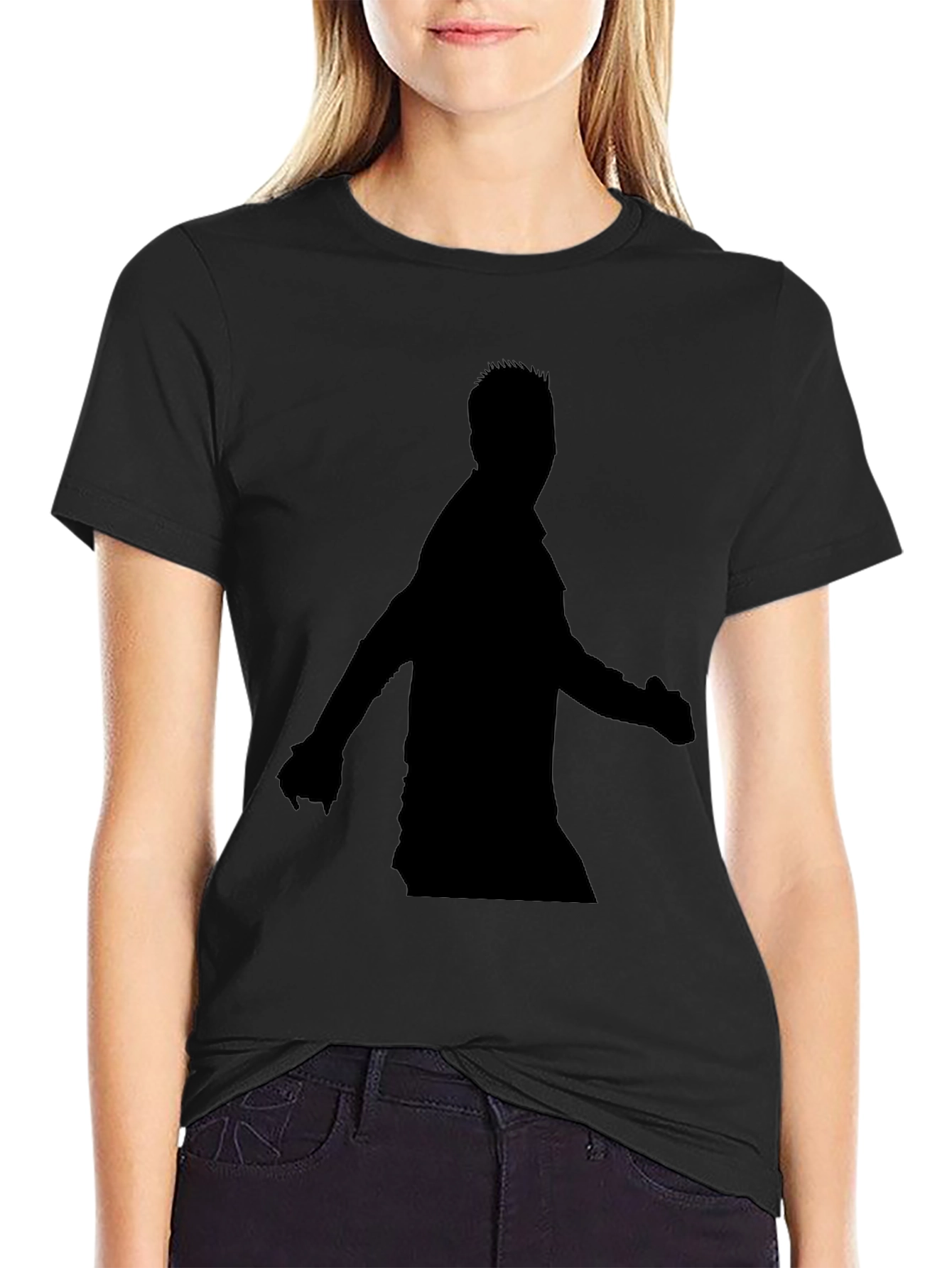 Black Men's Black Silhouette Graphic Tee view 2