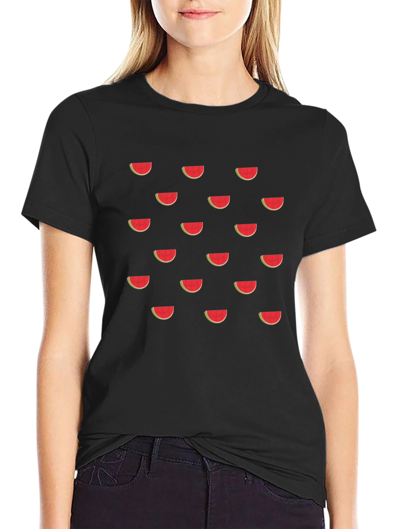 Black Watermelon Slice Graphic Tee - Fun Summer Shirt view 2