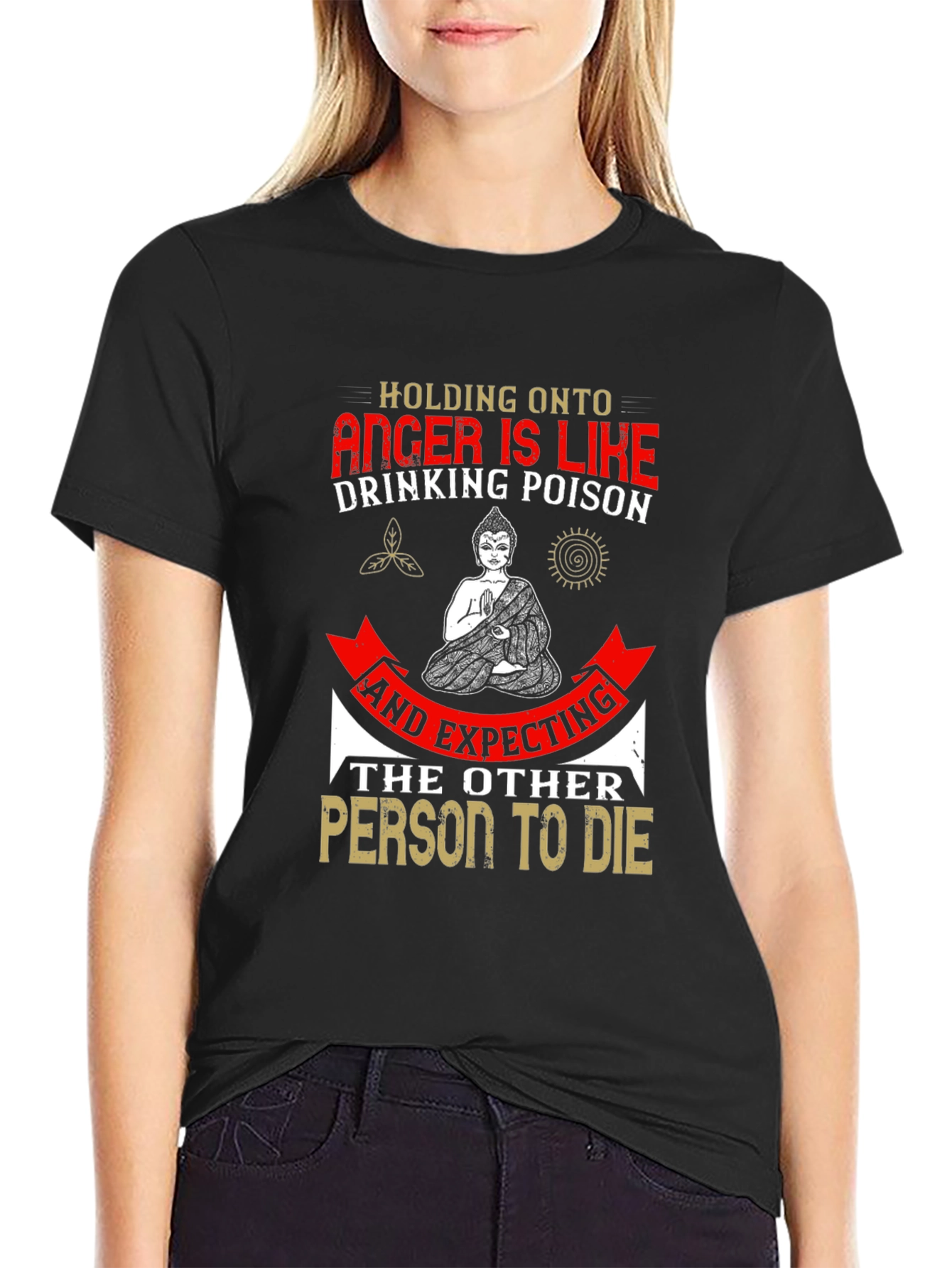 Black Anger is Like Drinking Poison Graphic Tee view 2
