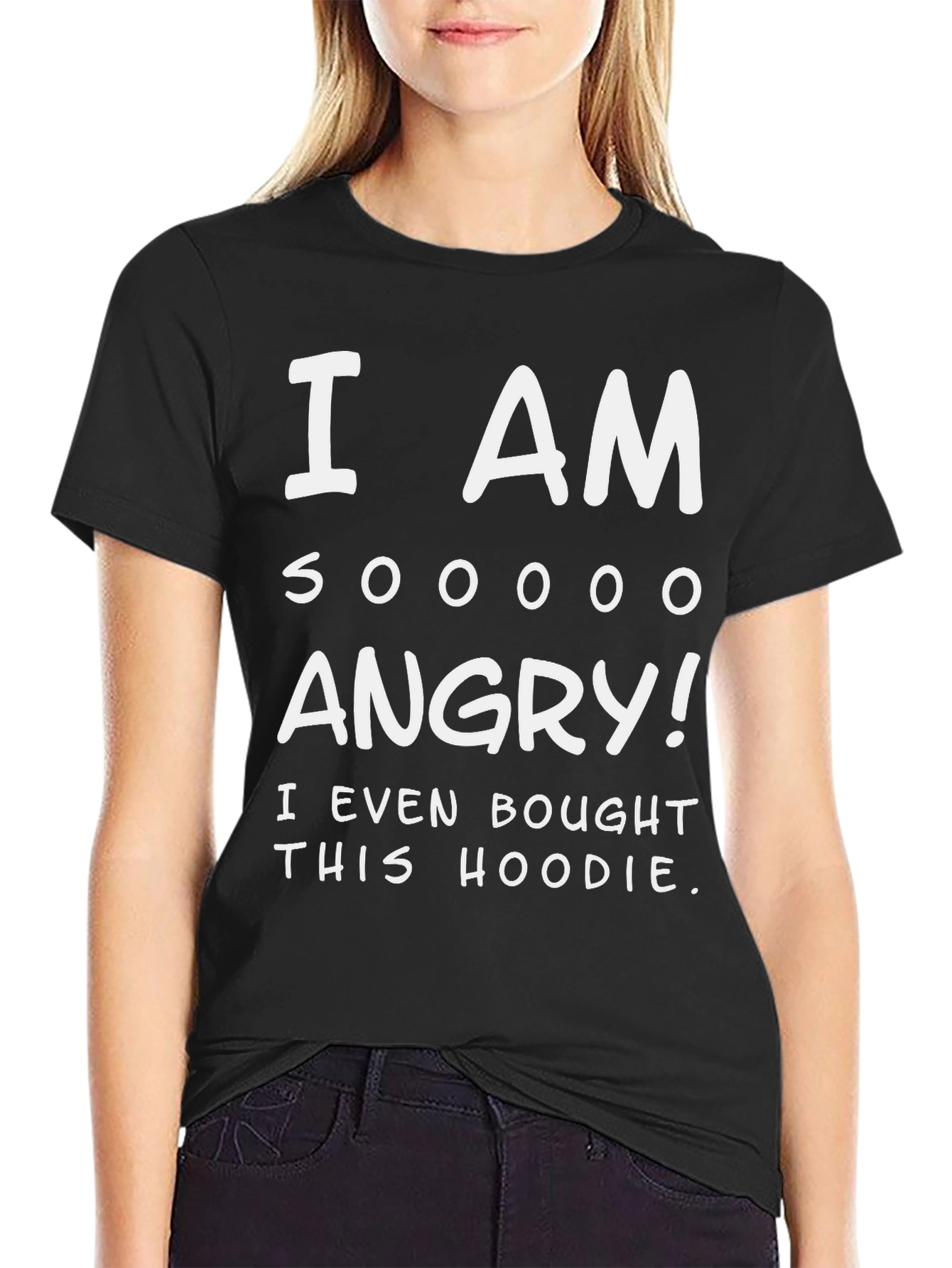 Black I AM SOOOO ANGRY! T-Shirt view 2