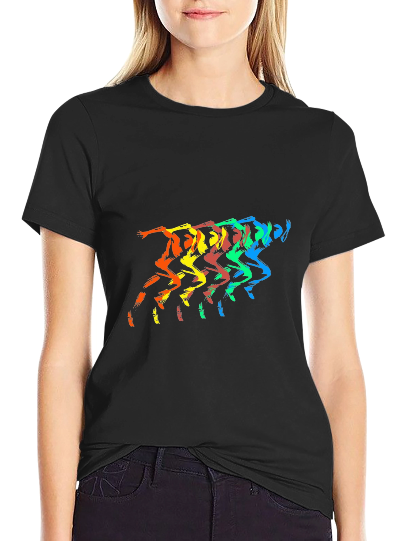 Black Rainbow Runner Black T-Shirt - Men's view 2
