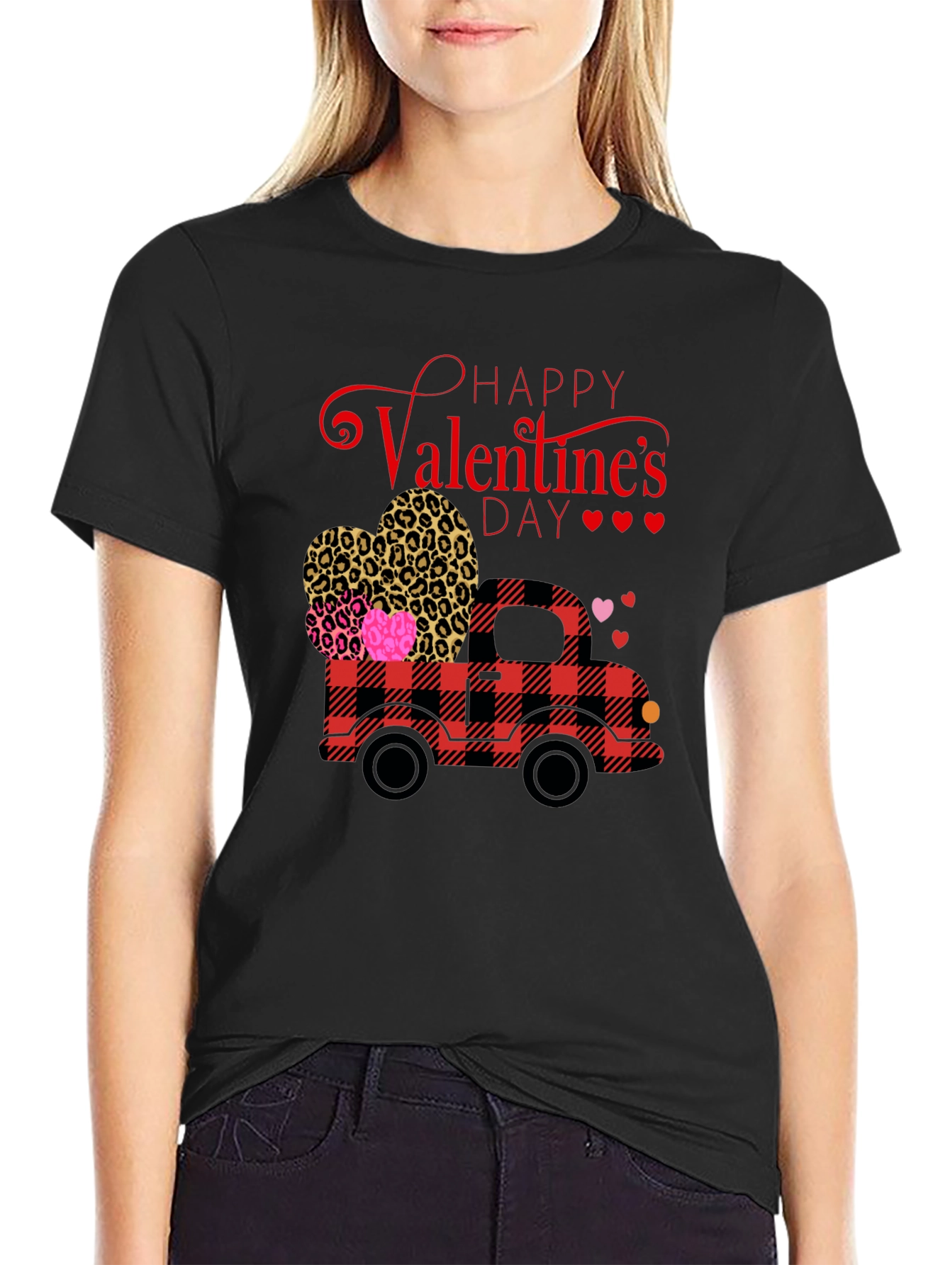 Black Valentine's Day Truck Graphic Tee view 2