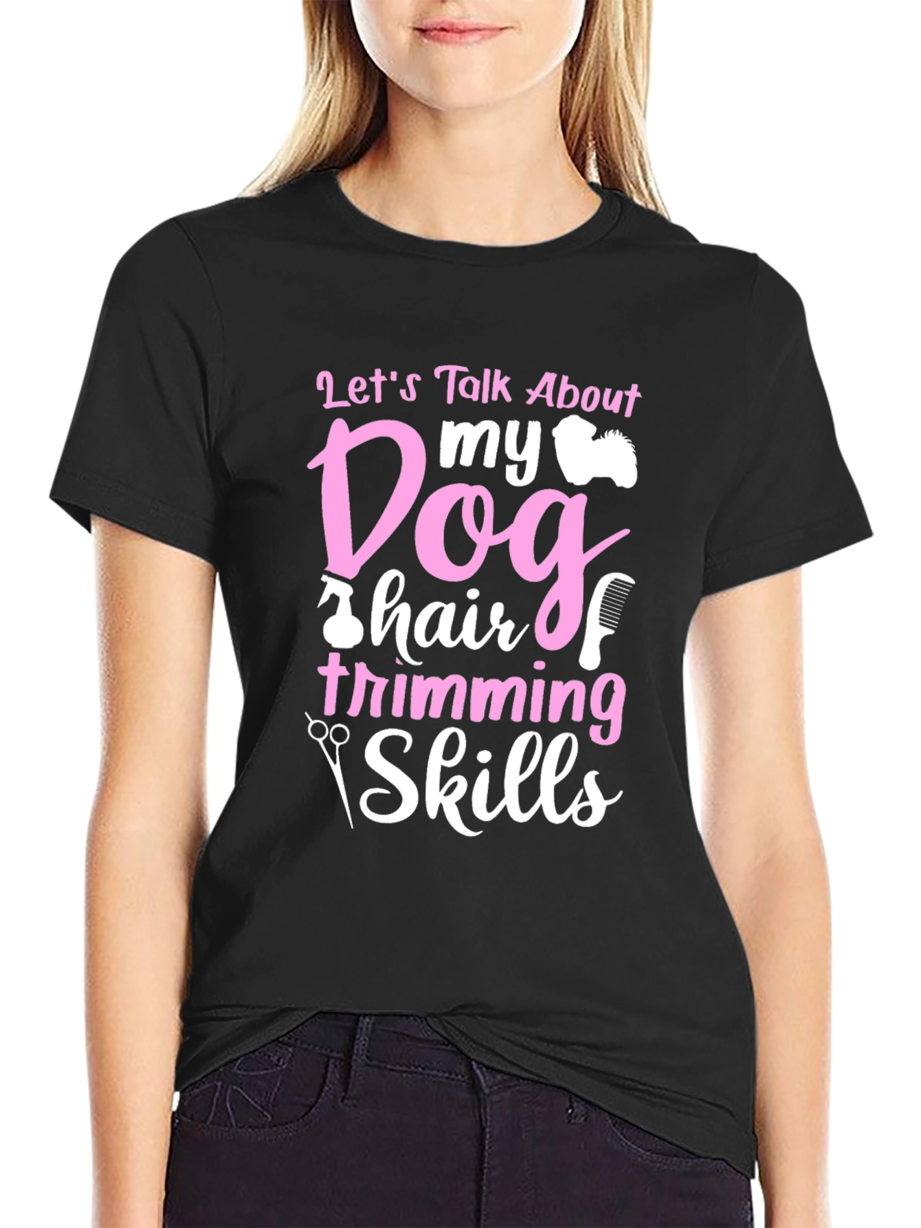 Black Dog Grooming Skills T-Shirt view 2