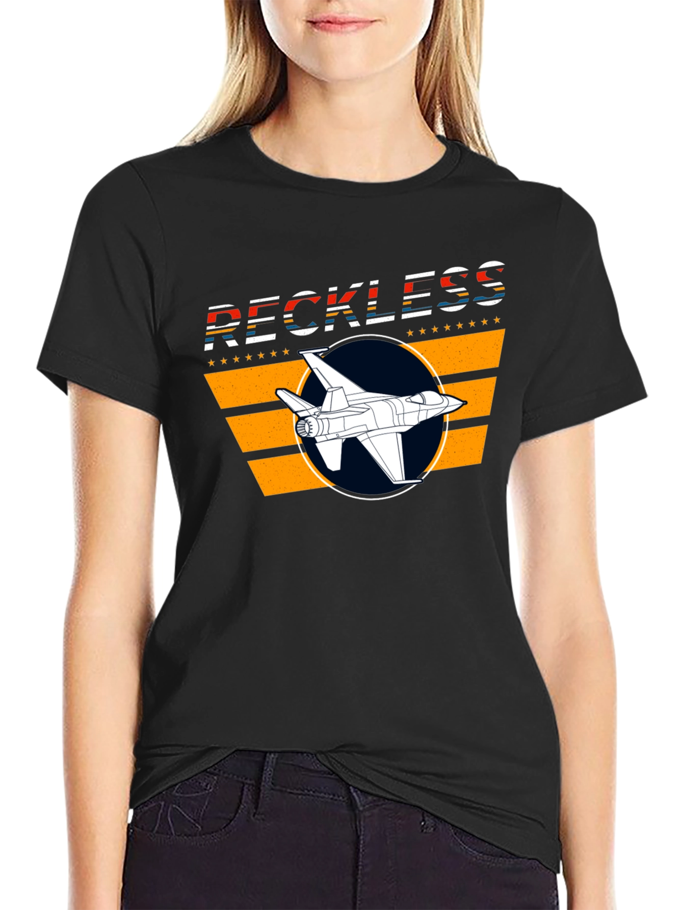 Black Reckless Jet Black Graphic T-Shirt view 2