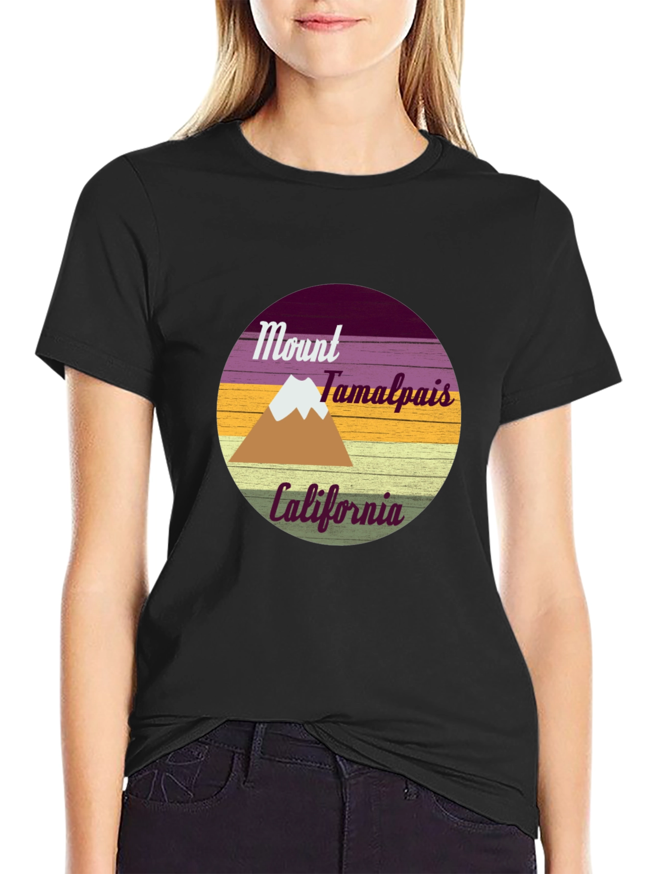 Black Mount Tamalpais California Graphic T-Shirt view 2