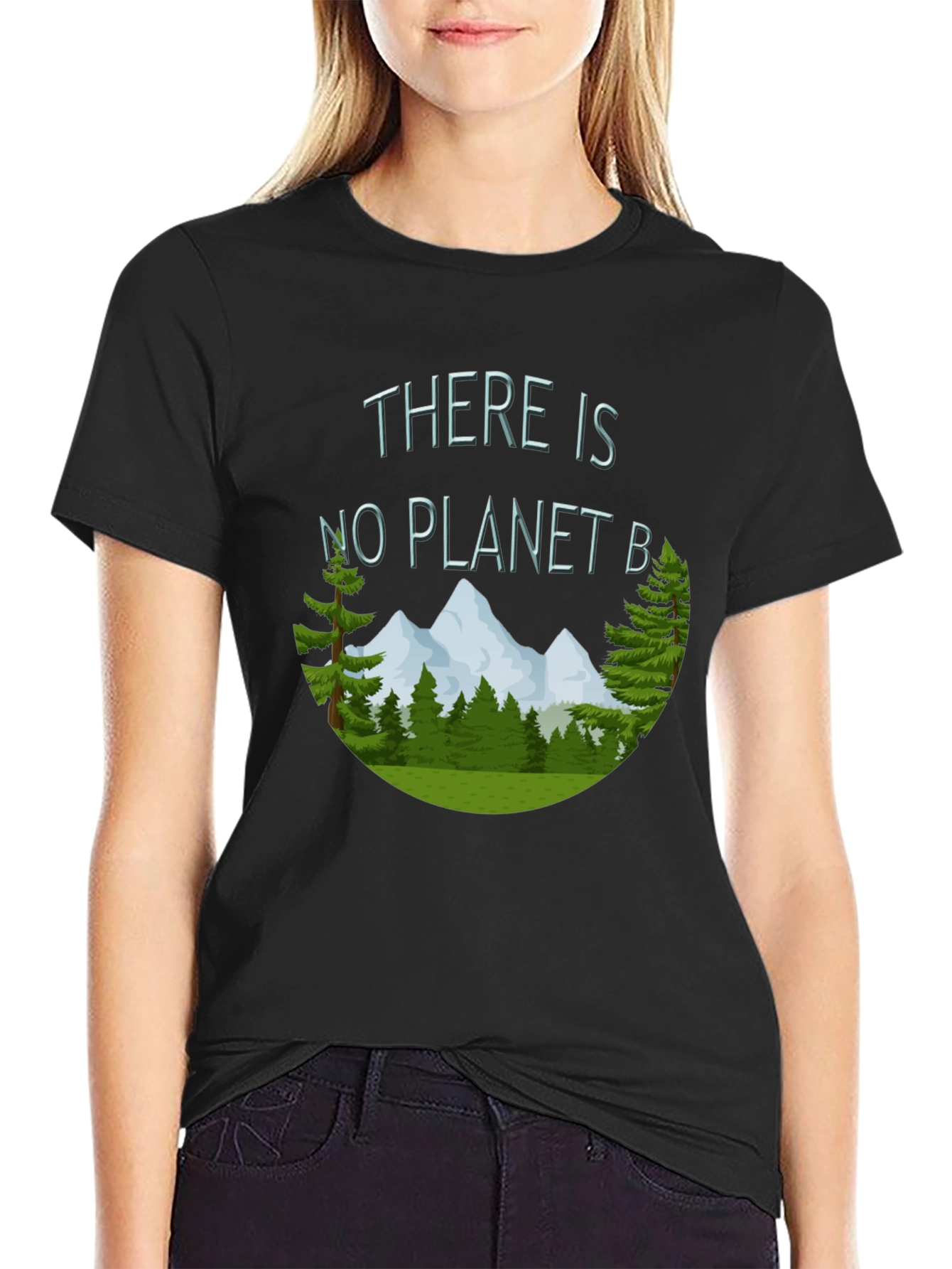 Black There is No Planet B Graphic Tee view 2