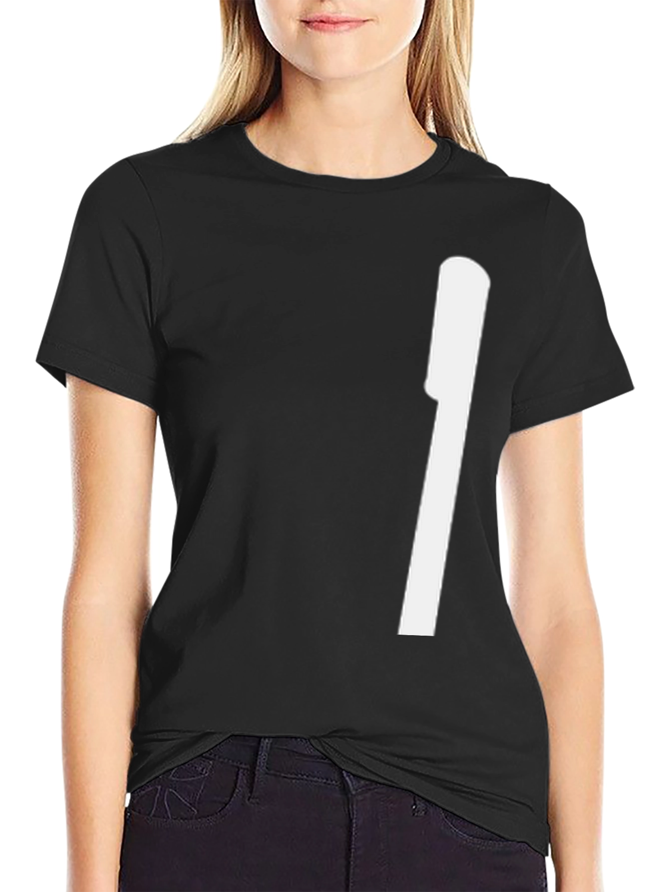 Black Modern Black Tee with Bold White Graphic view 2