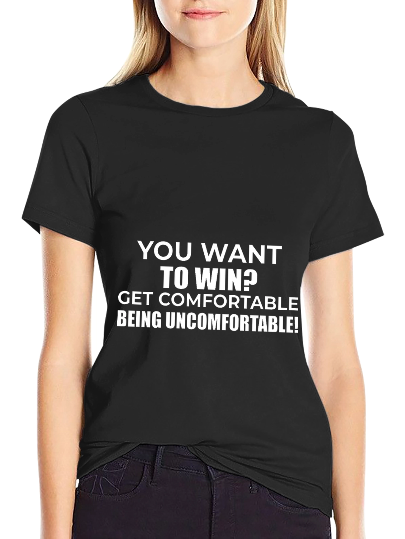 Black Comfortable Uncomfortable Men's T-shirt view 2