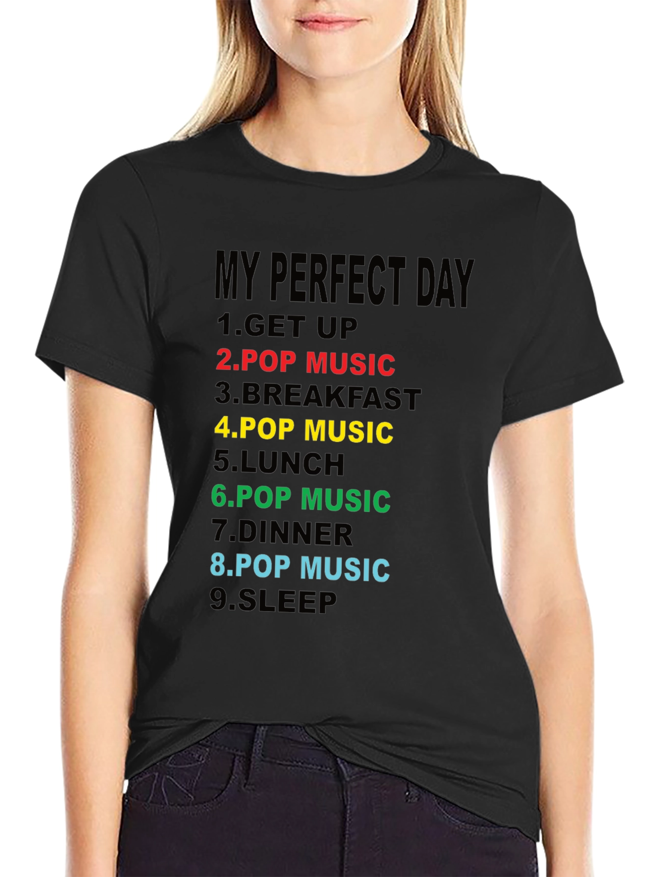 Black My Perfect Day Pop Music T-Shirt view 2