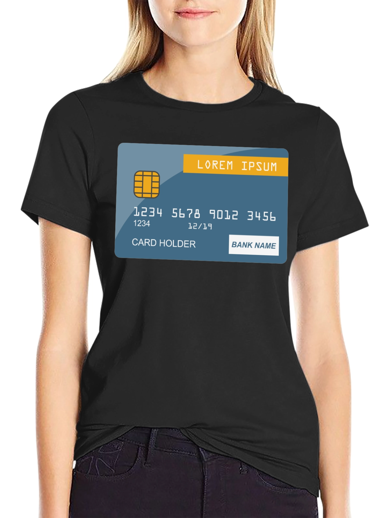 Black Credit Card T-Shirt - Black Graphic Tee view 2