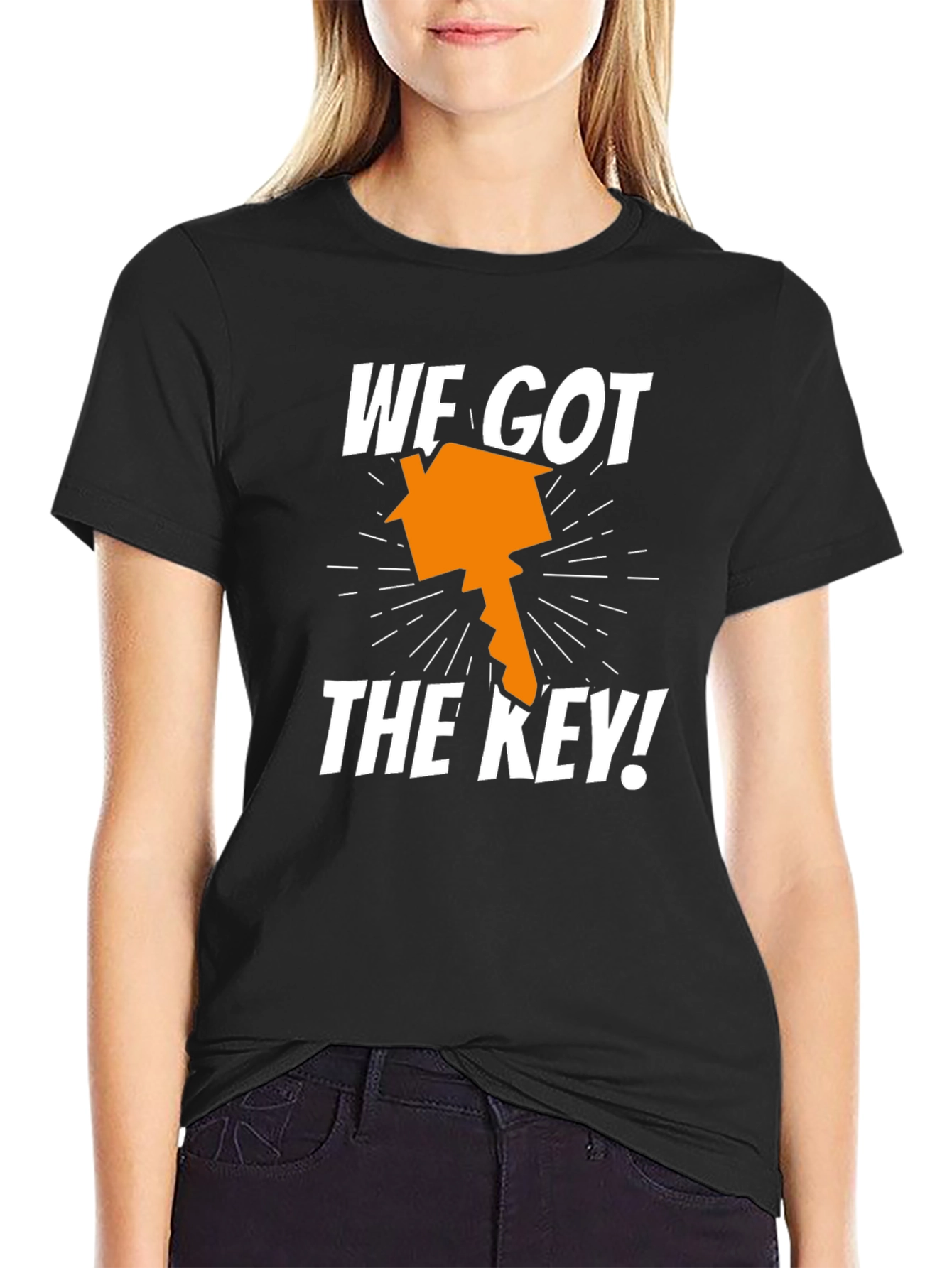 Black We Got The Key! Housewarming T-Shirt view 2