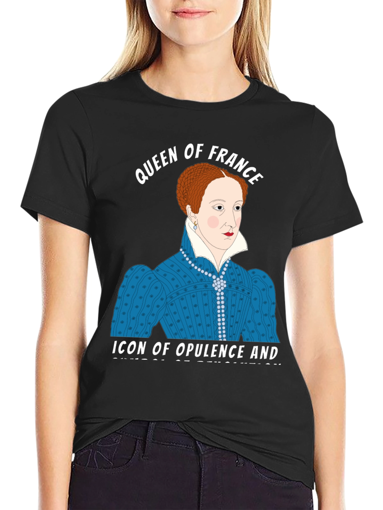 Black Queen of France Graphic T-Shirt view 2