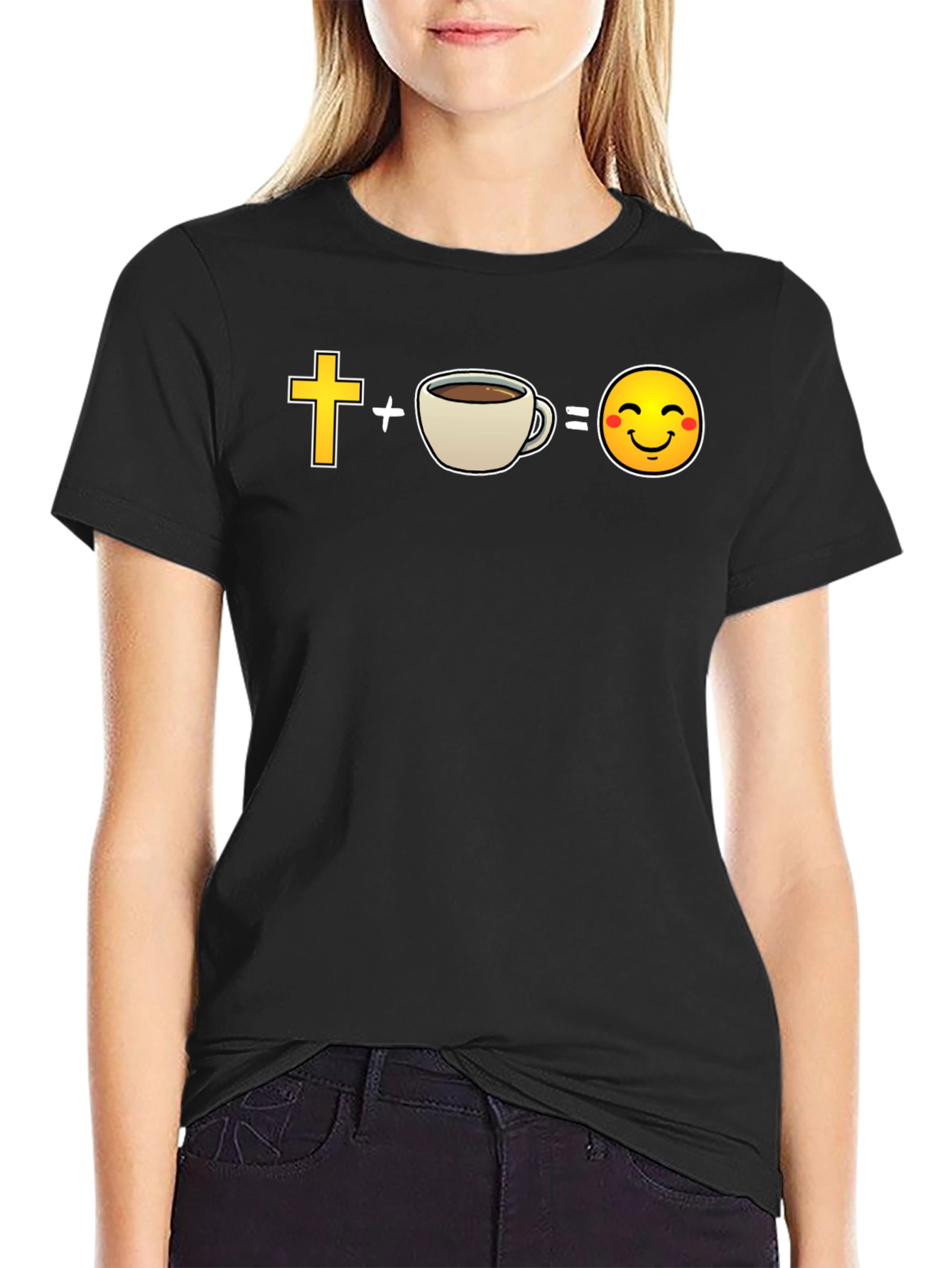 Black Christian Coffee Lover T-Shirt view 2