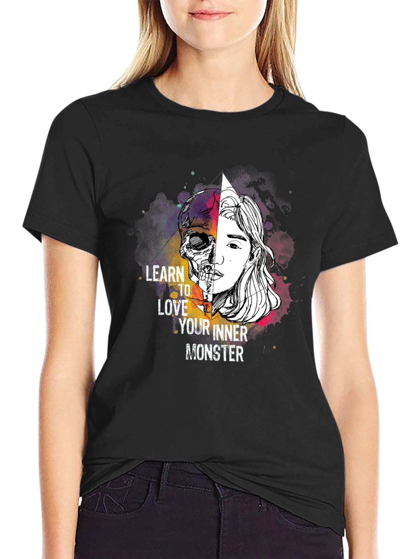 Black Inner Monster Graphic Tee - Black view 2