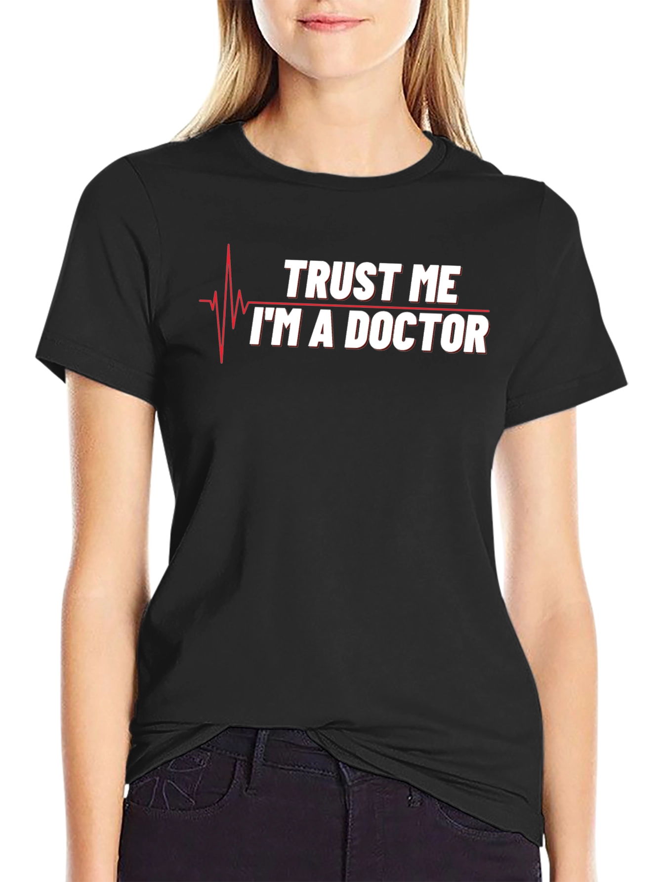 Black Trust Me I'm a Doctor T-Shirt Funny Medical Gift view 2