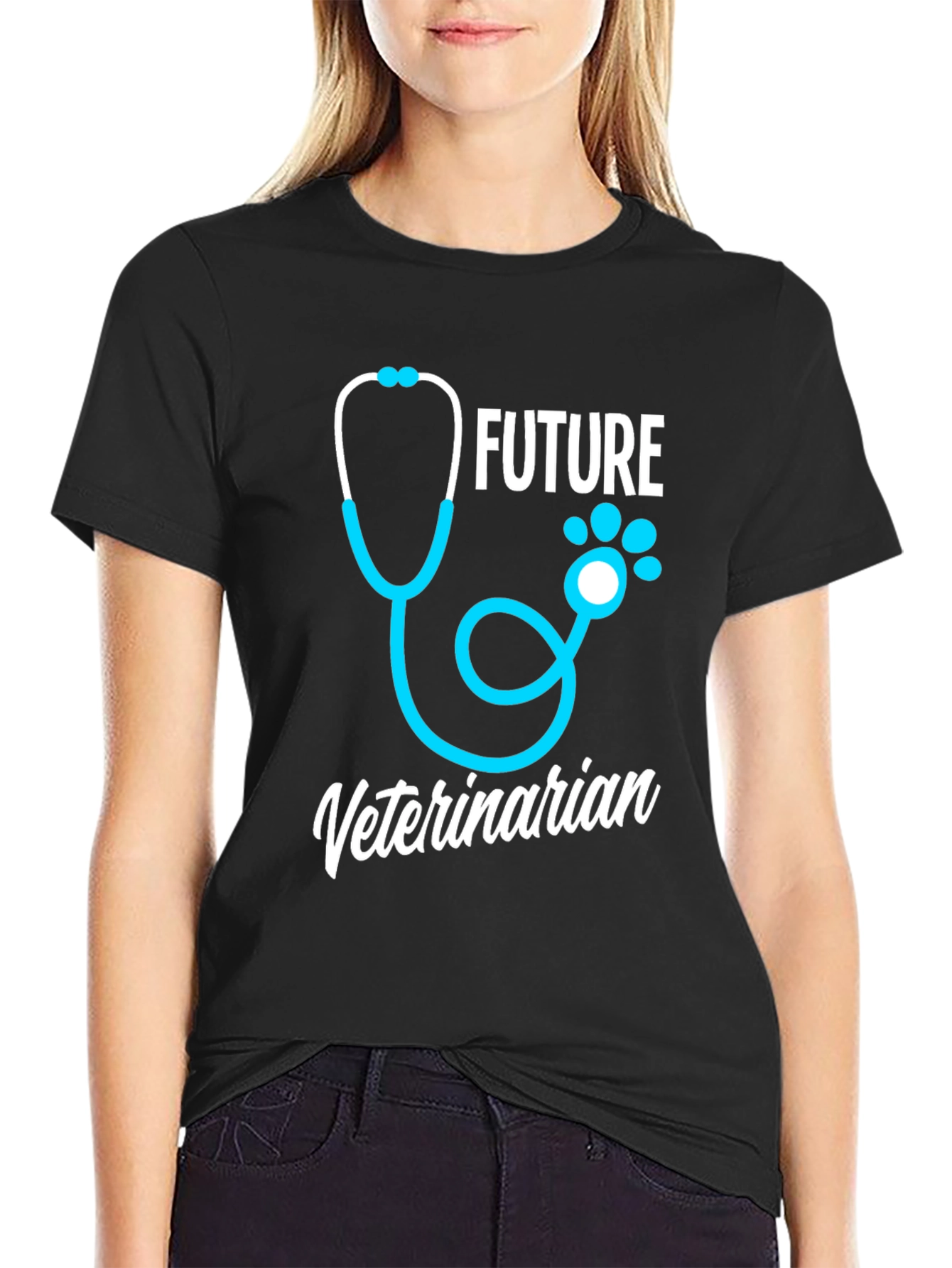 Black Future Veterinarian T-Shirt view 2