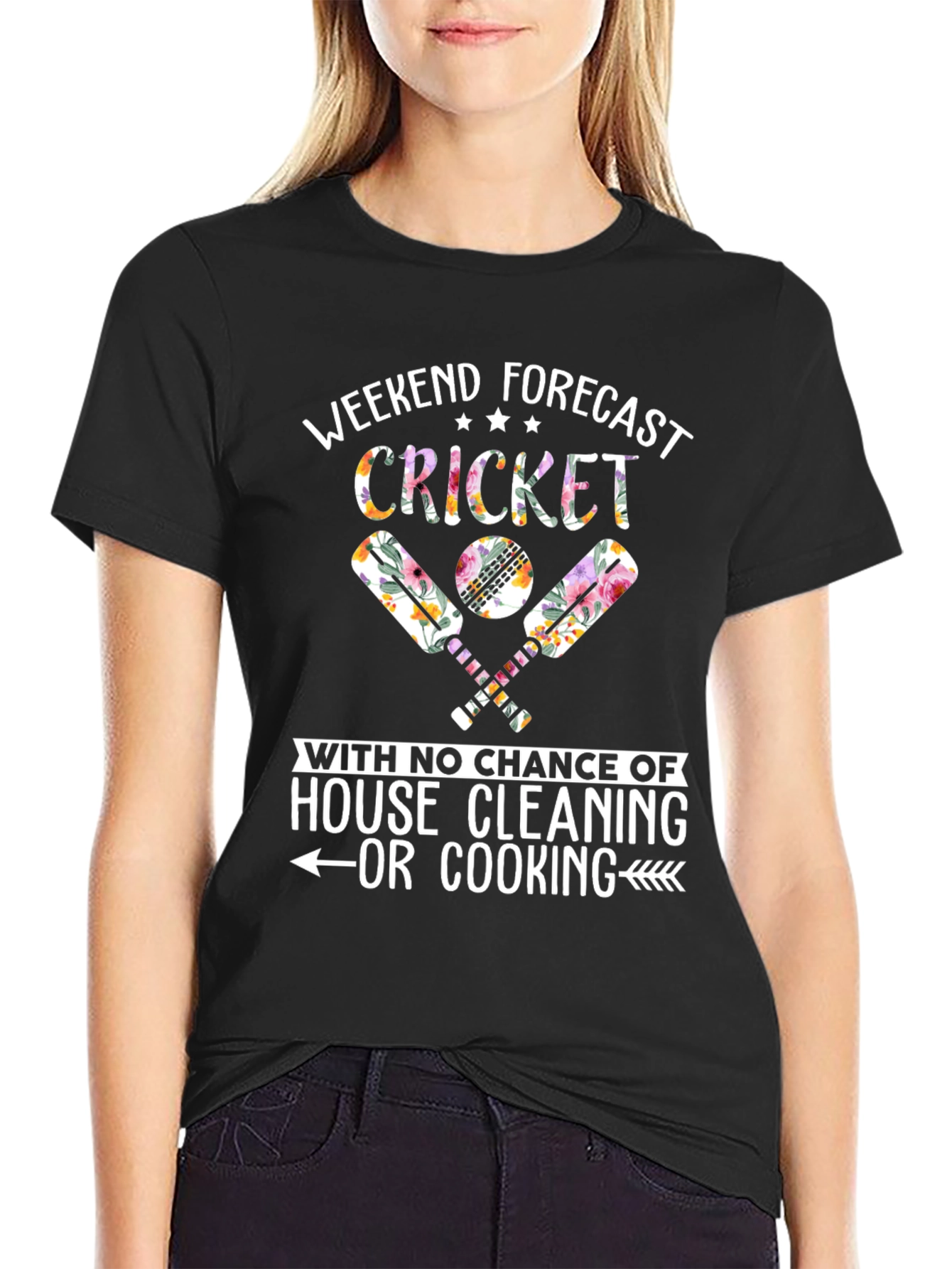 Black Weekend Cricket Forecast T-Shirt - No Cleaning! view 2