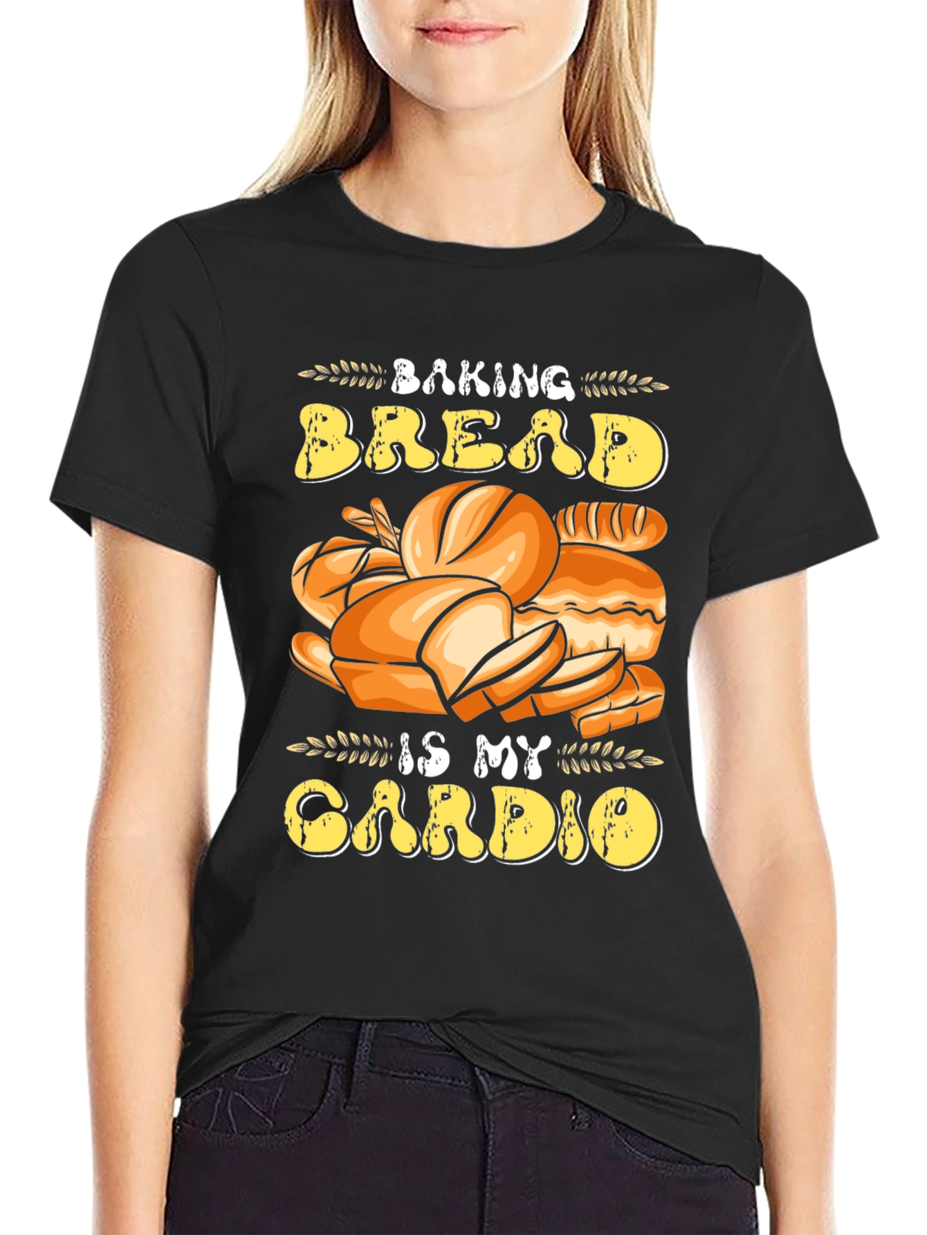 Black Baking Bread is My Cardio T-Shirt view 2