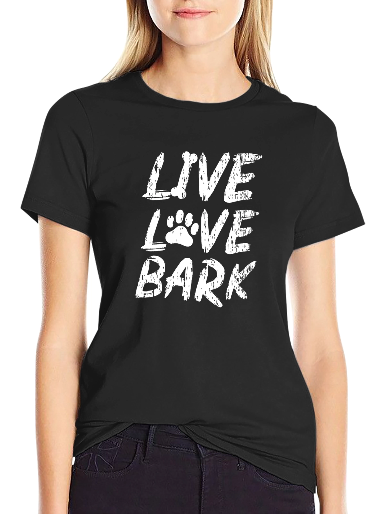 Black Live Love Bark T-Shirt view 2