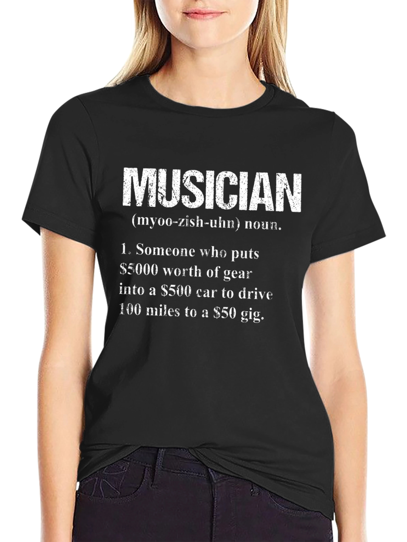 Black Musician Definition T-Shirt - Funny Music Lover Gift view 2