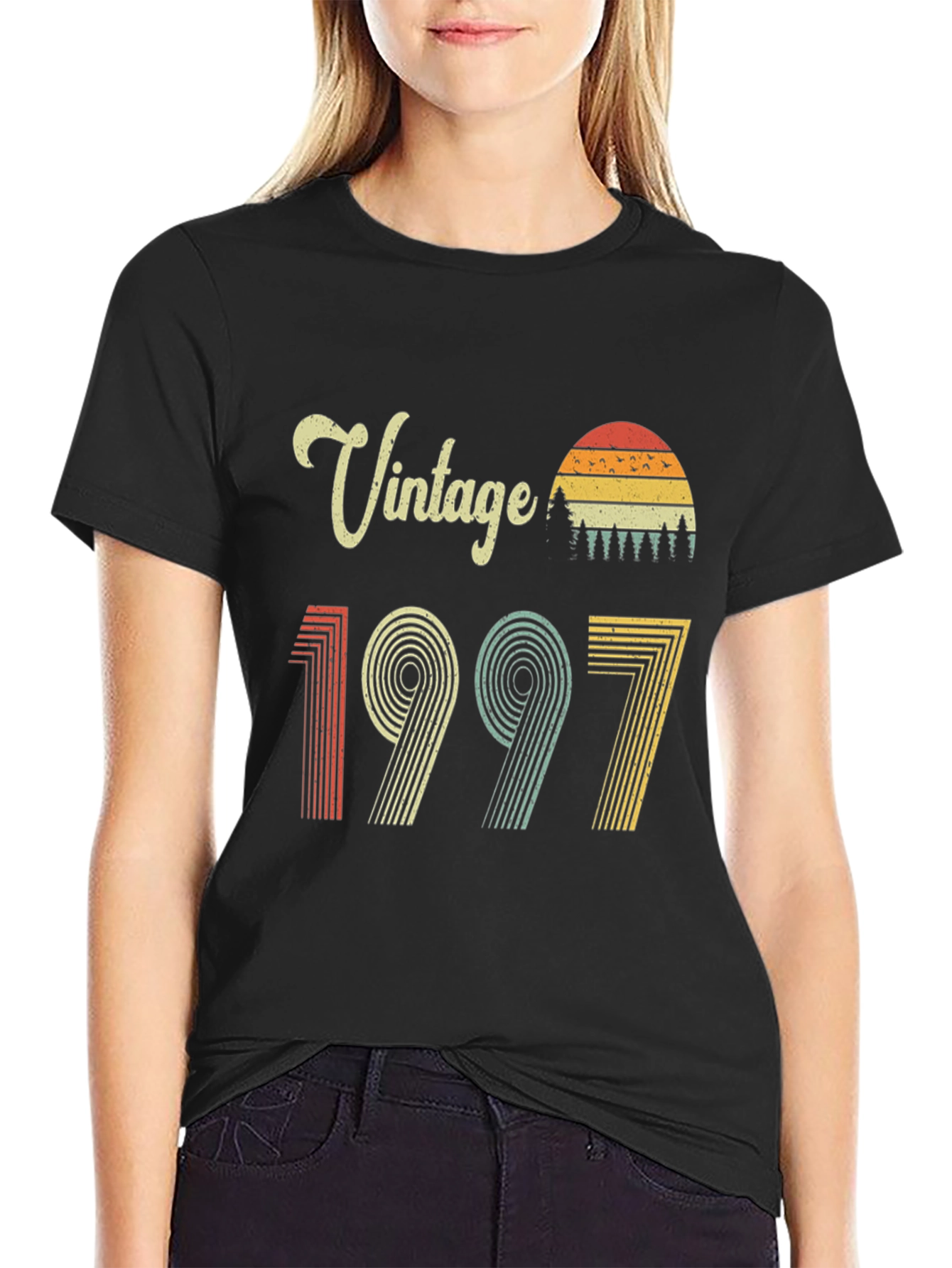 Black Vintage 1997 Birthday T-Shirt, Retro Style, Soft Cotton view 2