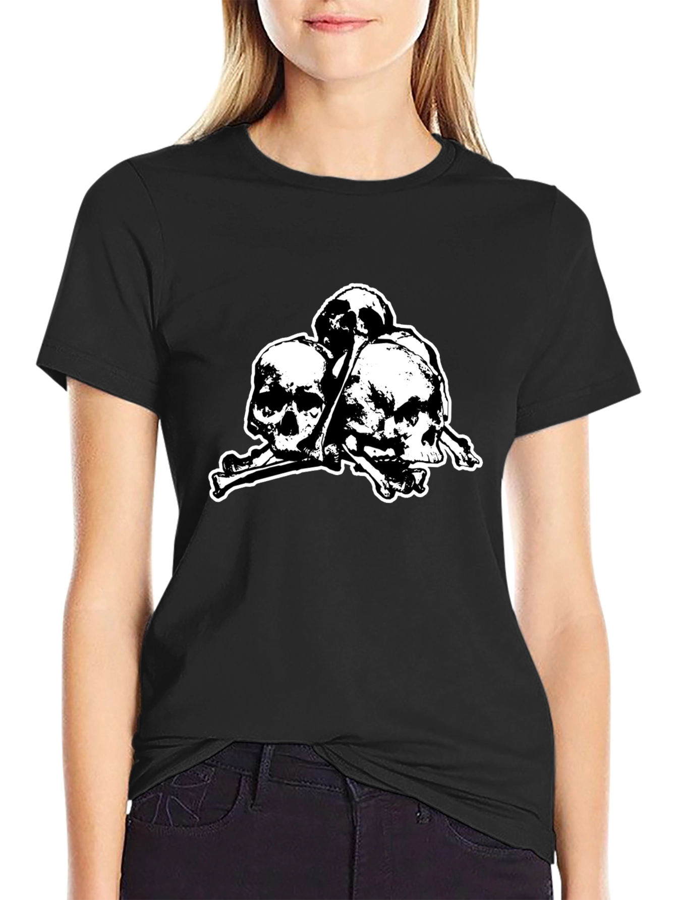 Skull & Crossbones Graphic Tee - Gothic Style - 2