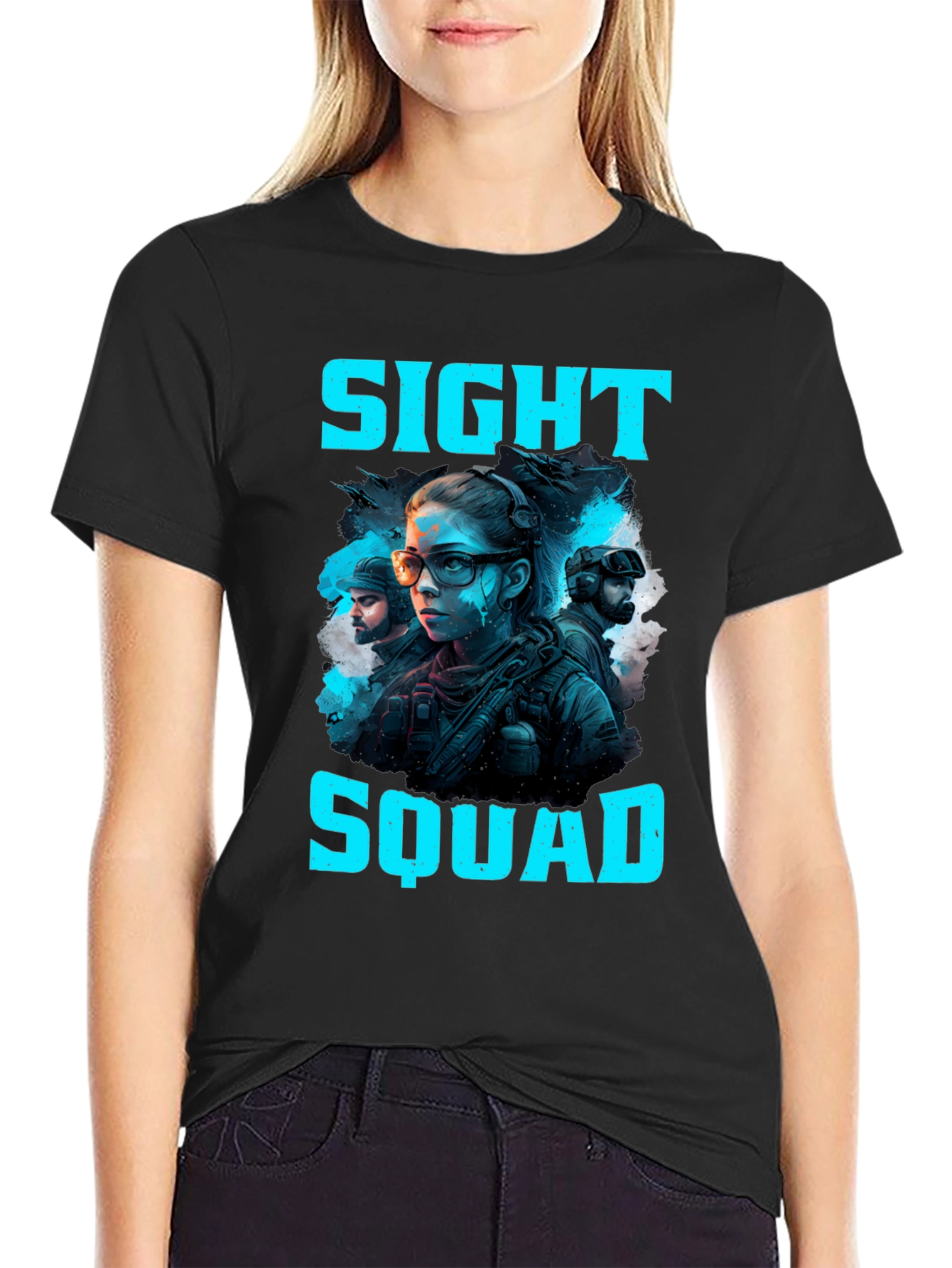 Black Sight Squad Graphic T-Shirt view 2
