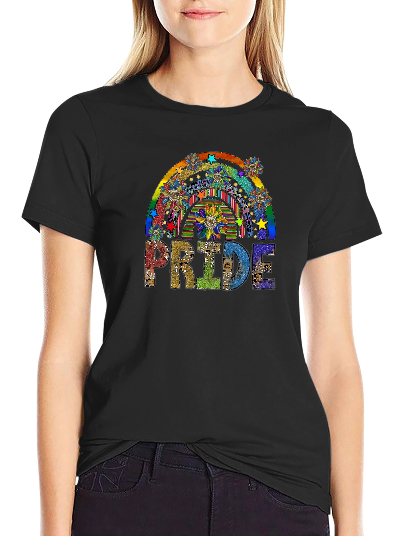 Black Pride Rainbow Graphic Tee view 2