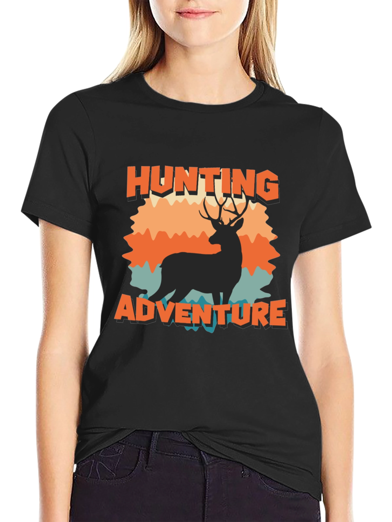 Black Hunting Adventure Graphic Tee - Black view 2