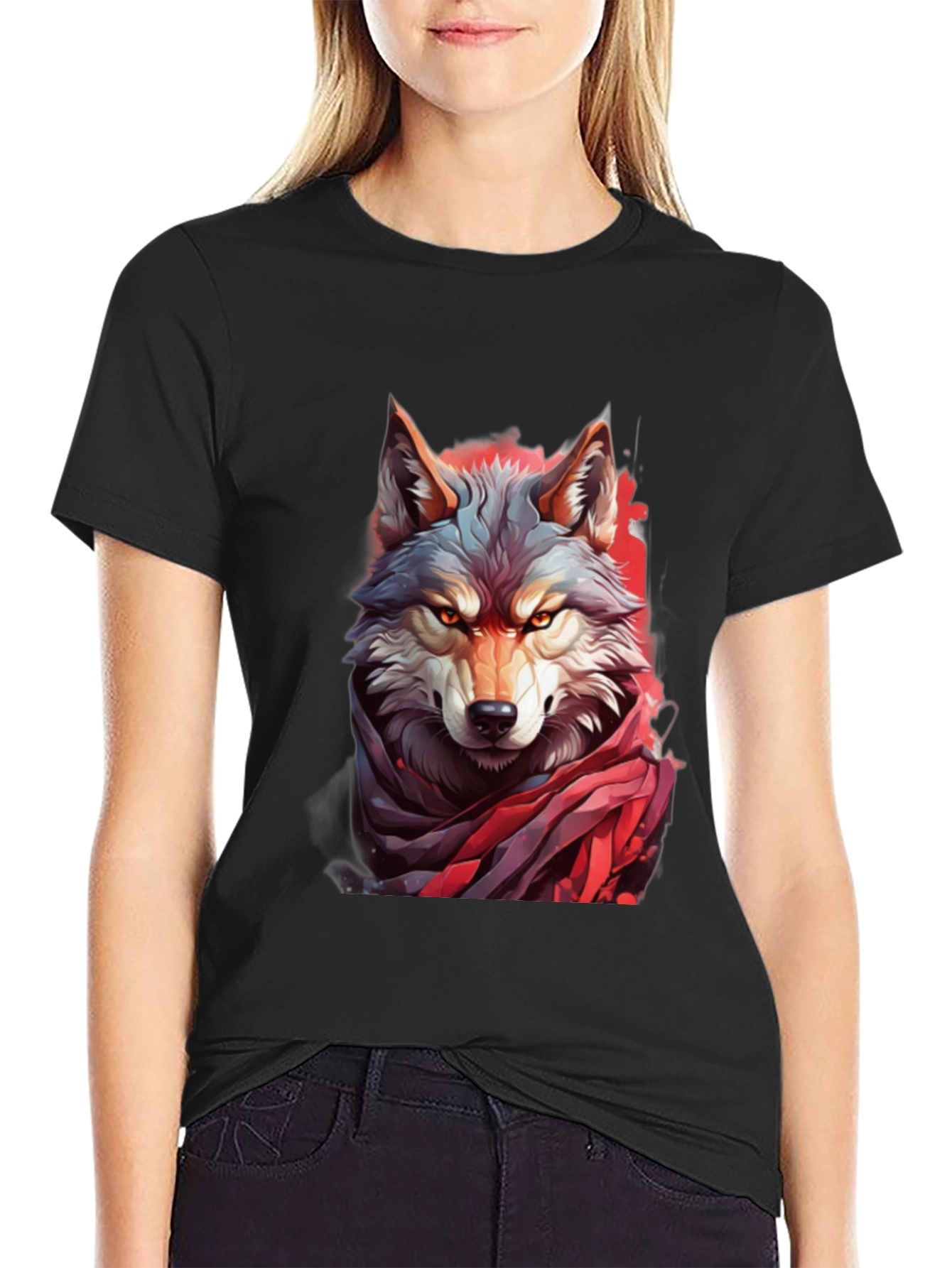 Black Wolf Graphic Tee - Fierce Style view 2