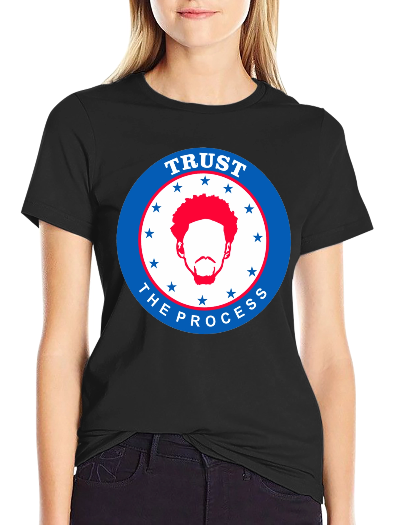 Black Trust The Process Graphic T-Shirt - Black Cotton Tee view 2