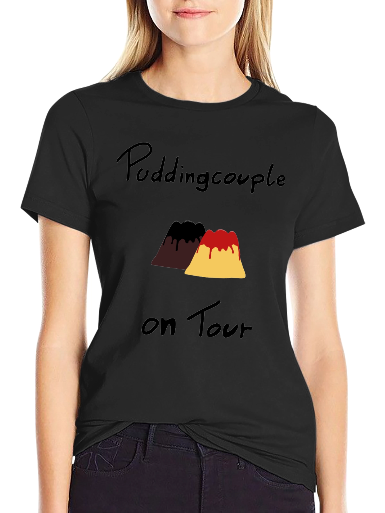 Black Pudding Couple on Tour Black Graphic T-Shirt view 2
