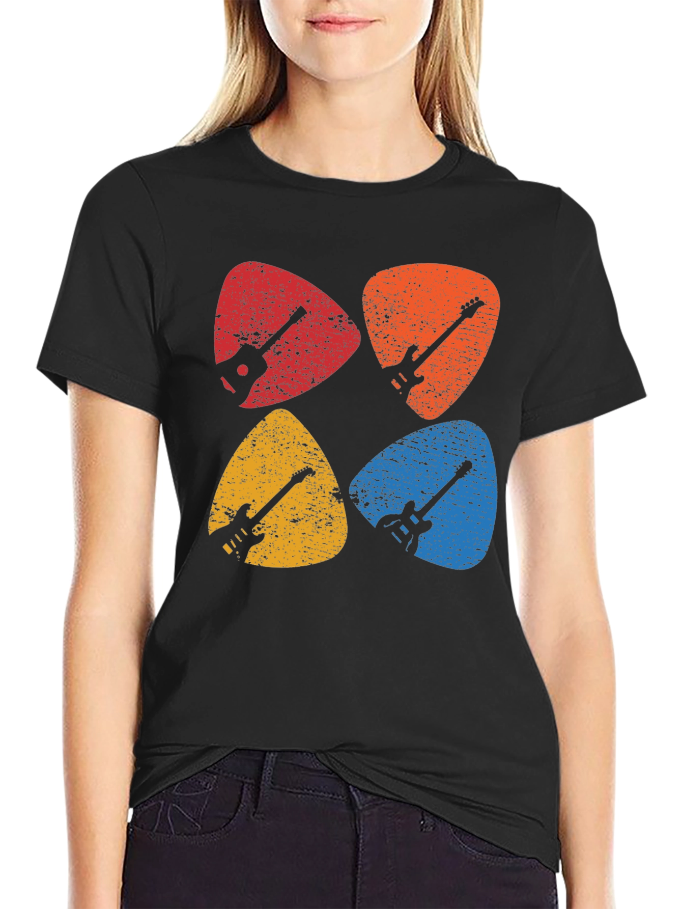 Retro Guitar Pick T-Shirt - Musician's Tee - 2