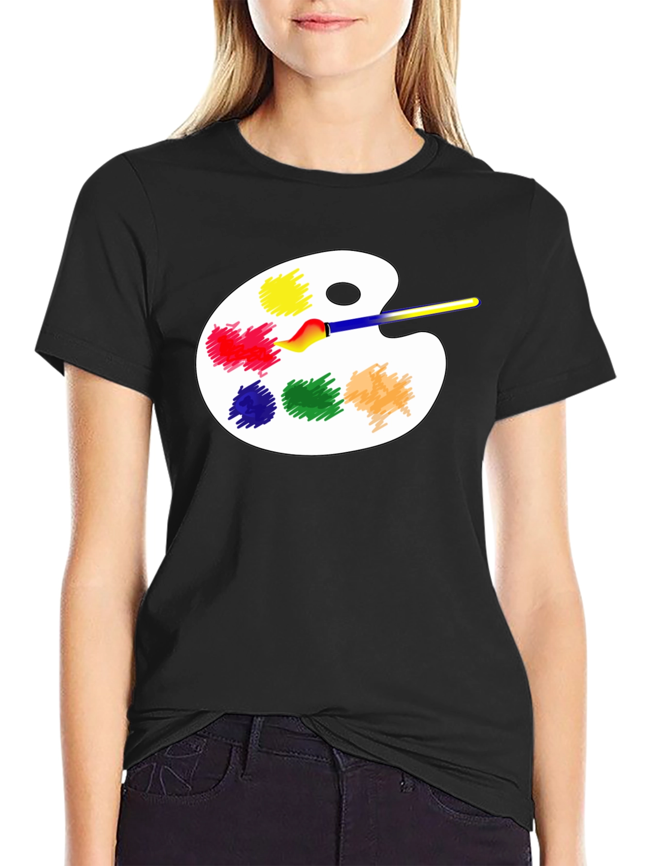 Black Artist Palette T-Shirt - Creative Design view 2