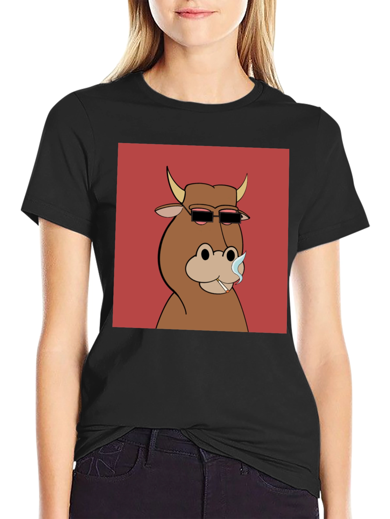 Black Cool Bull NFT T-Shirt view 2