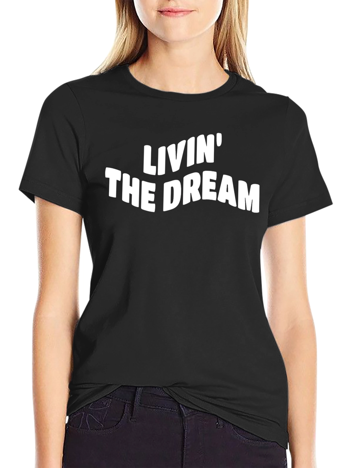 Black Livin' The Dream Graphic T-Shirt - Soft Cotton Blend view 2