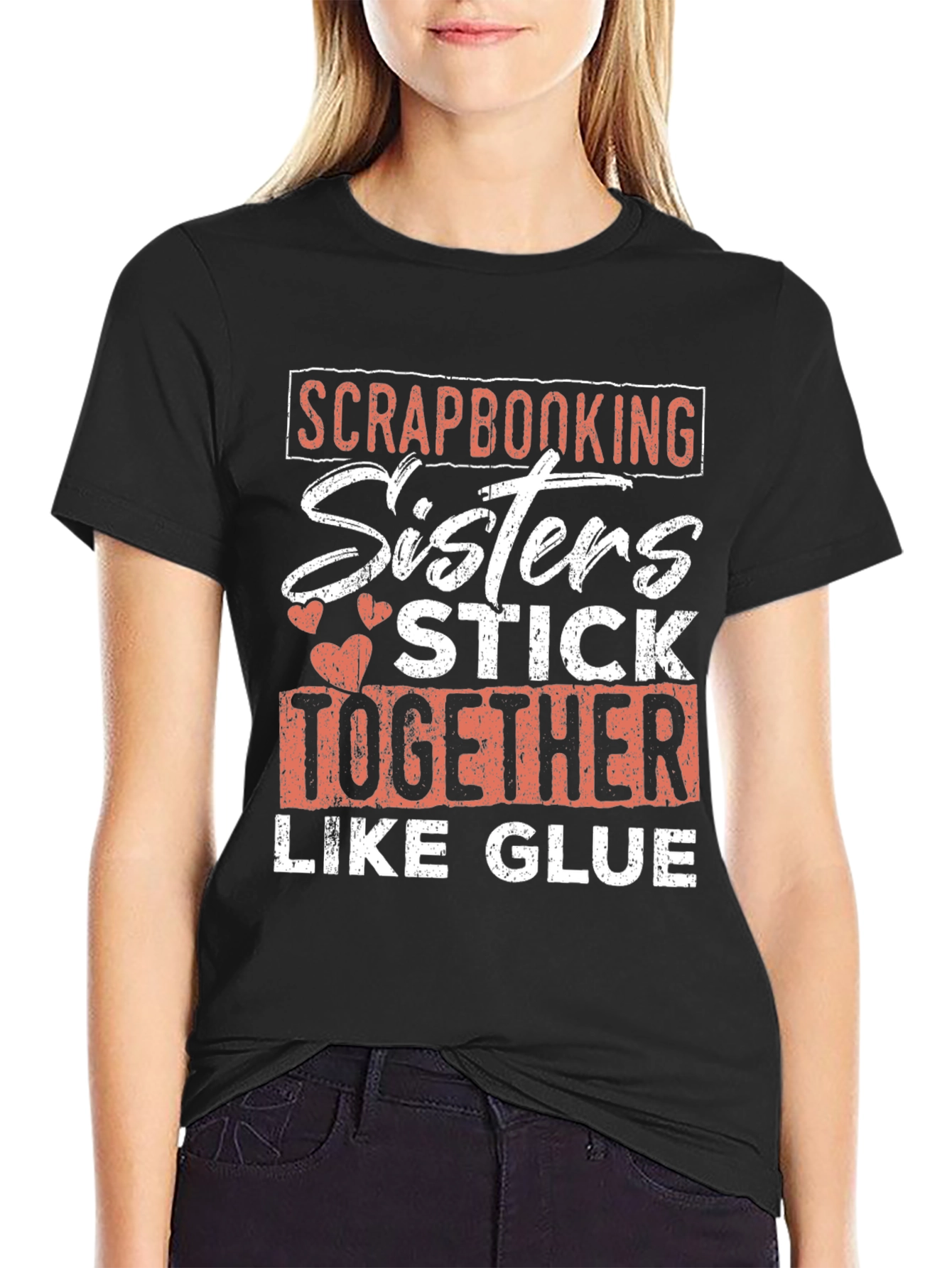 Scrapbooking Sisters T-Shirt: Stick Together Like Glue! - 2