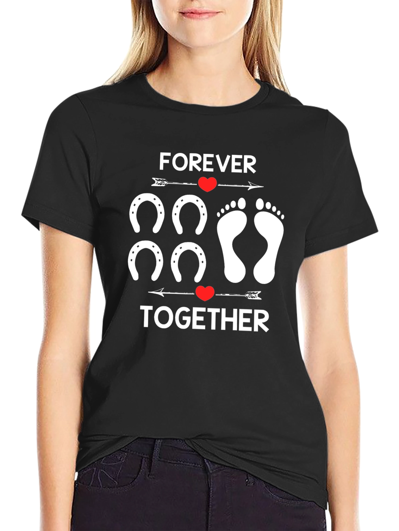 Black Forever Together Graphic T-Shirt - Couples Tee view 2