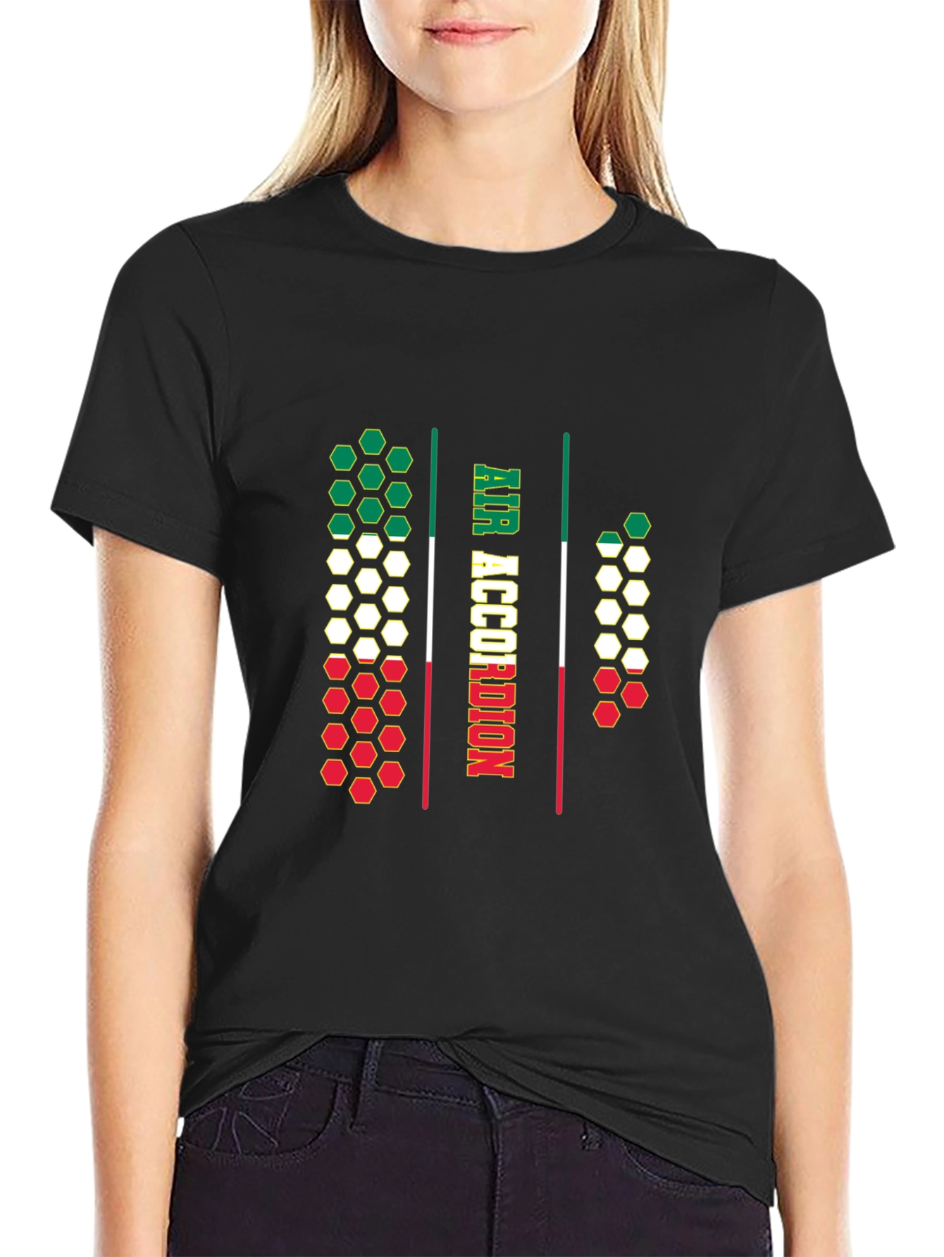 Black Air Accordion Italian Flag T-Shirt view 2
