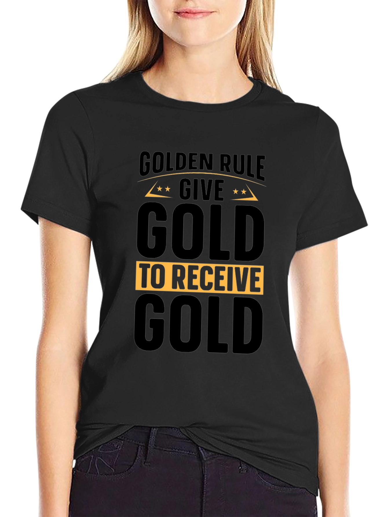 Black Golden Rule Give Gold T-Shirt view 2