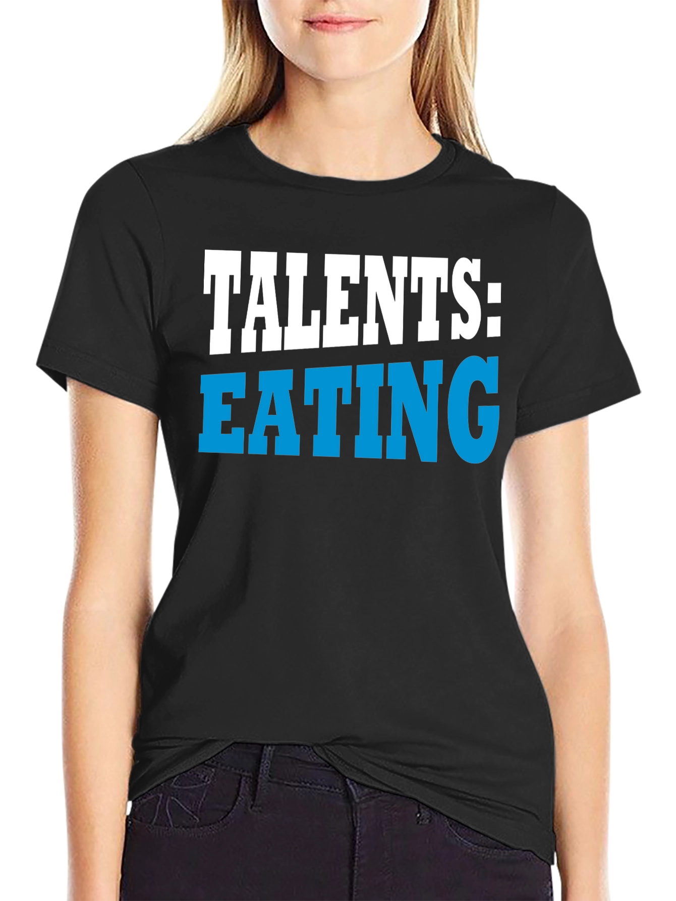 Black Talents Eating Funny Graphic T-Shirt view 2