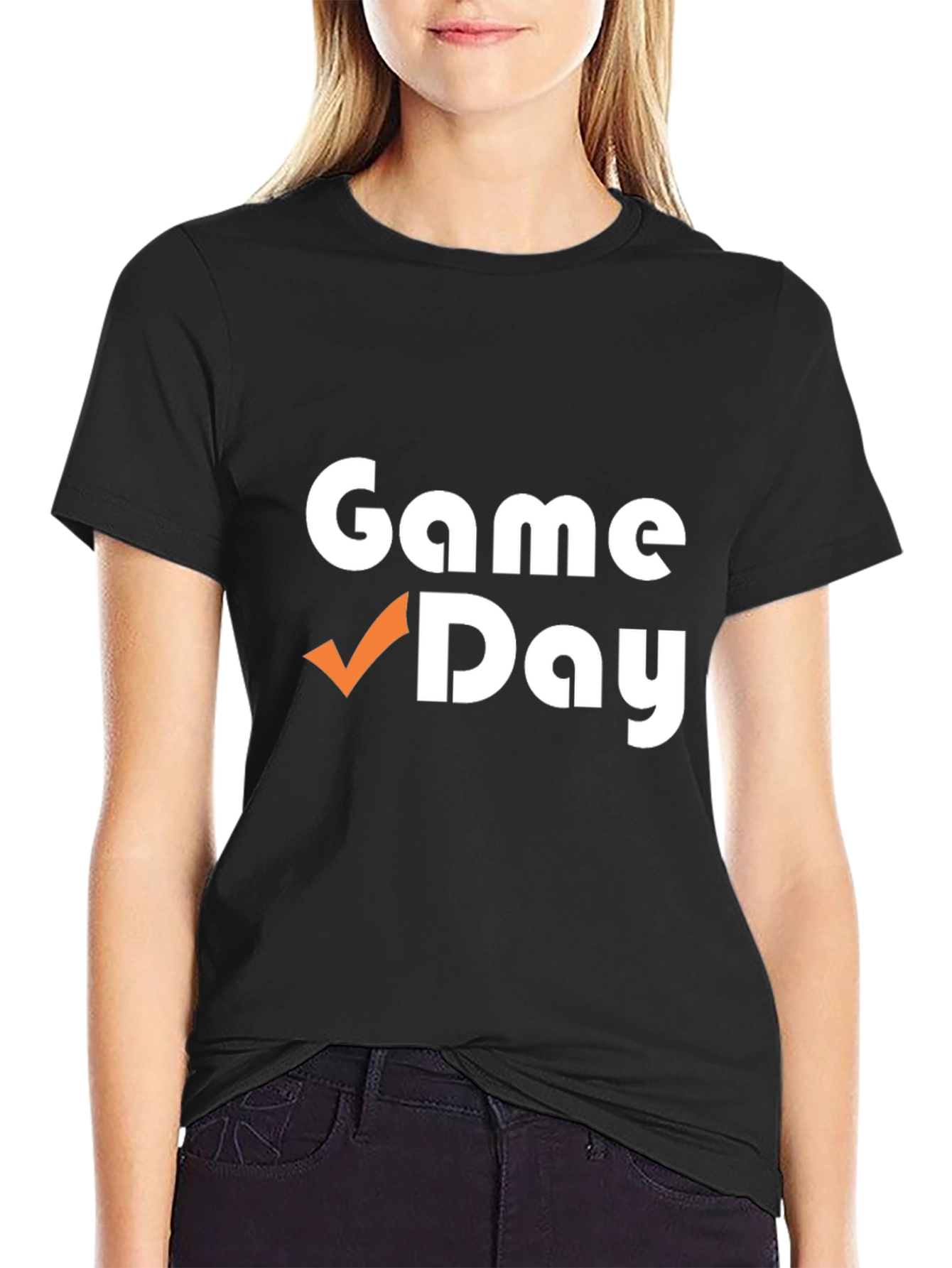 Black Game Day T-Shirt - Black Cotton Blend view 2
