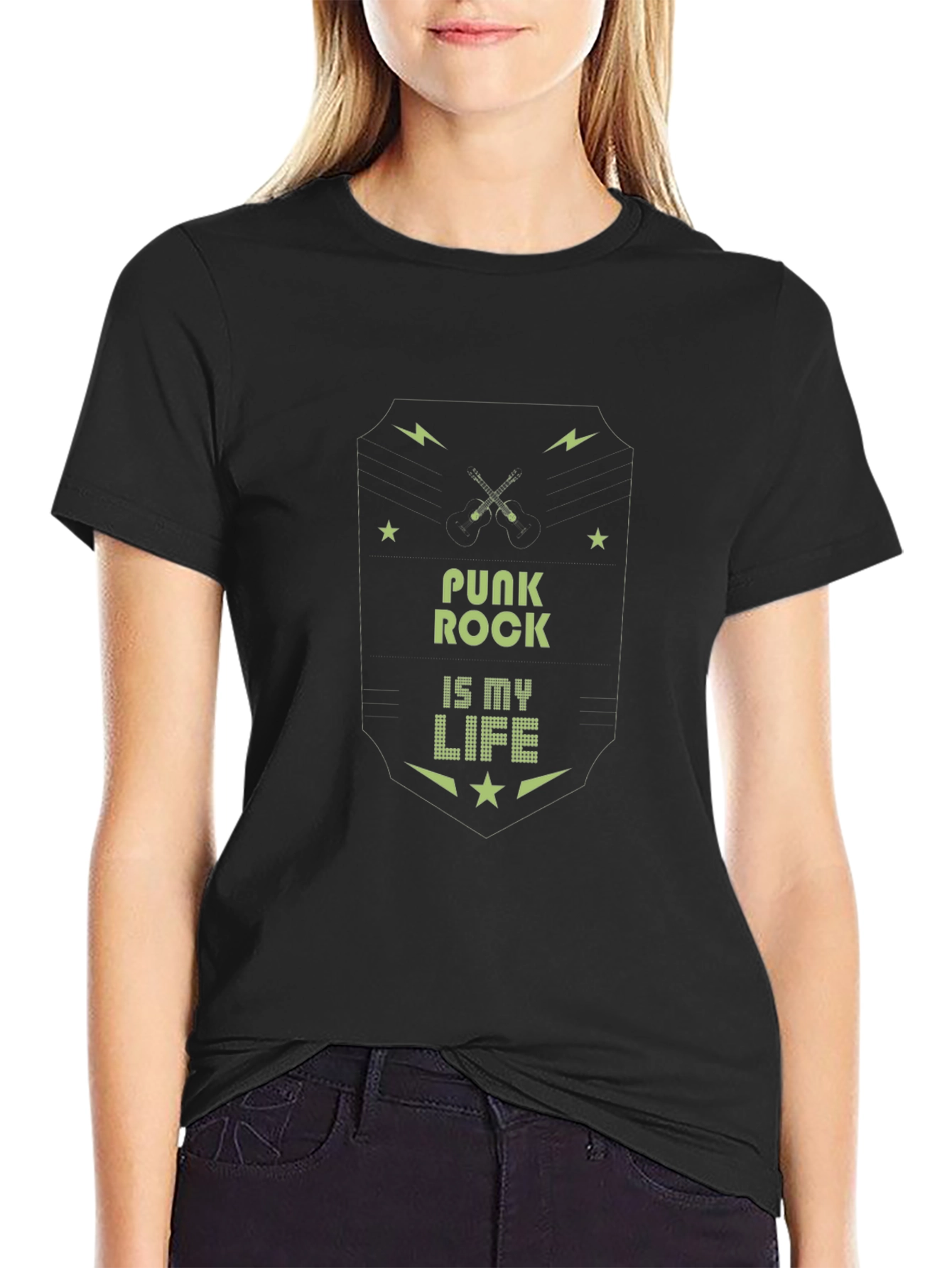 Black Punk Rock is My Life T-Shirt view 2