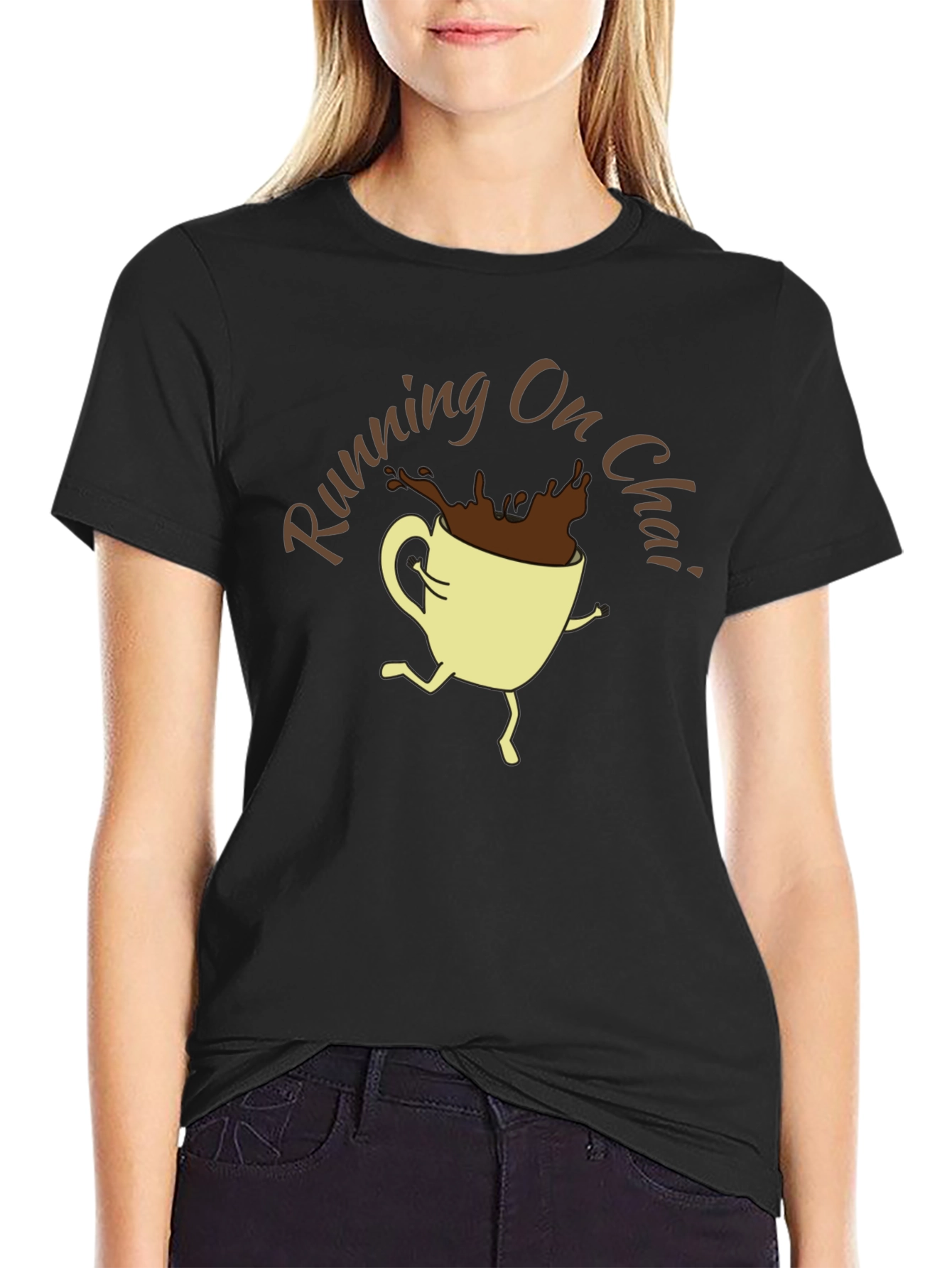 Running On Chai Graphic T-Shirt - Coffee Lover Tee - 2