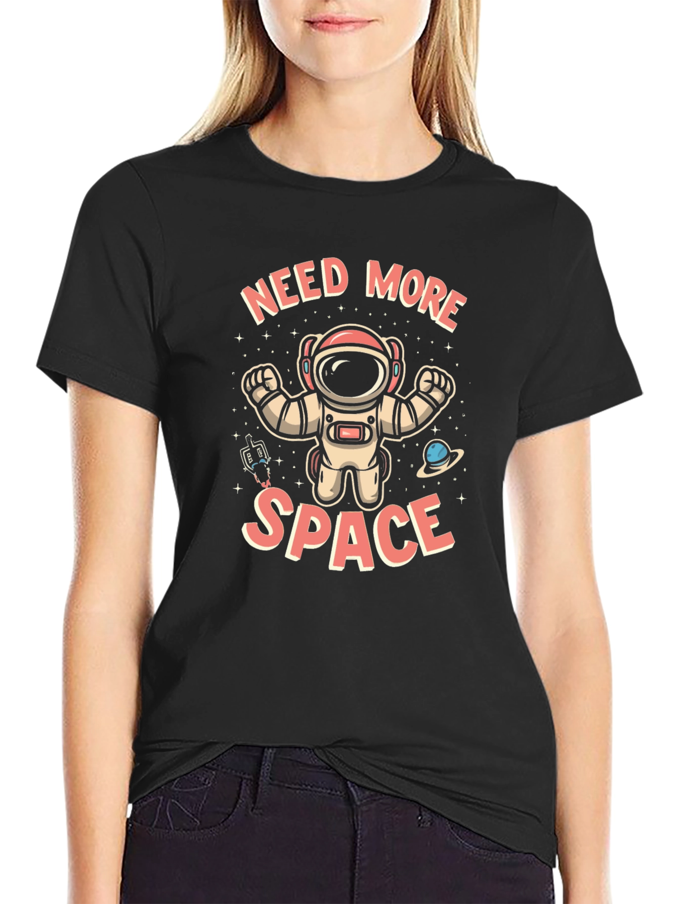 Black Need More Space T-Shirt view 2