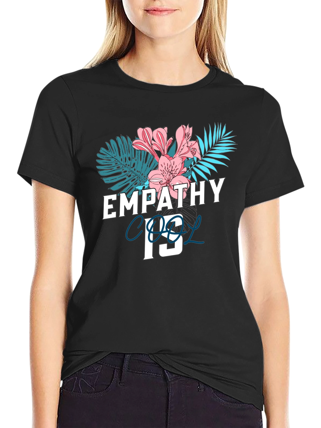 Black Empathy Cool Graphic T-Shirt view 2