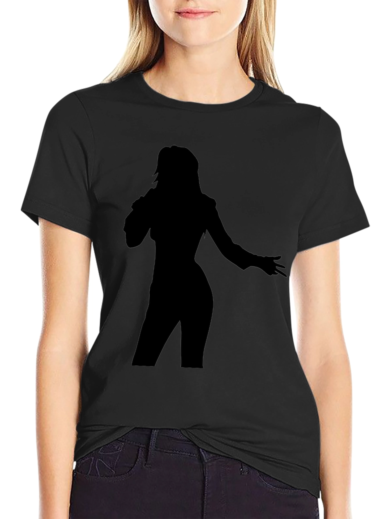 Black Silhouette Singer Graphic Tee view 2