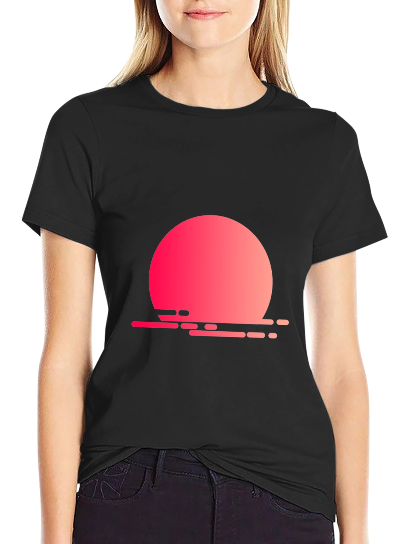 Black Sunset Graphic Black Tee view 2