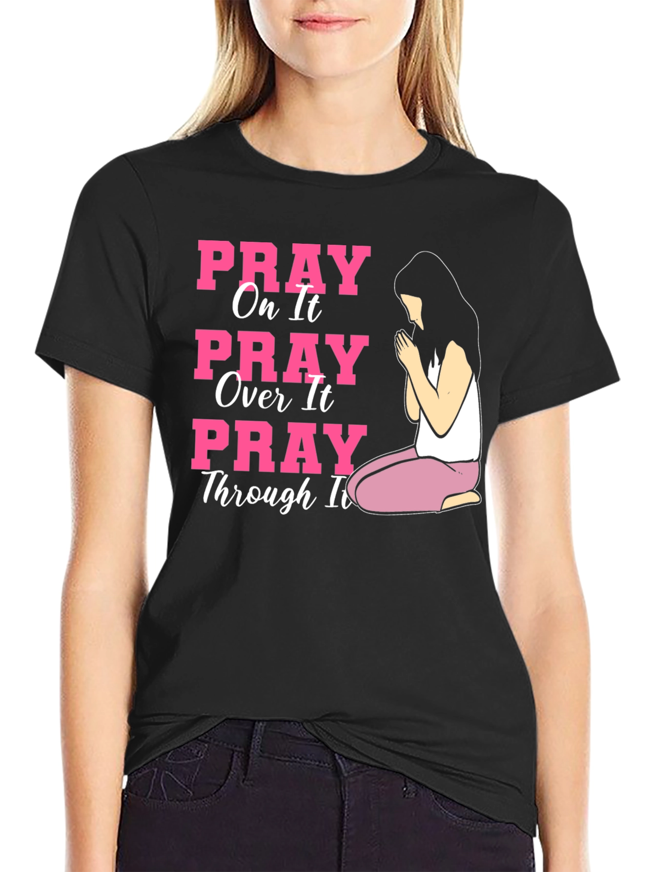 Black Pray On It Graphic Tee view 2